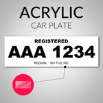 Acrylic Car Plate Number (2 pcs)